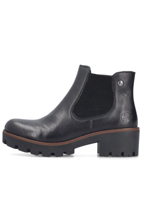 Rieker Leather Chelsea Boot in Black