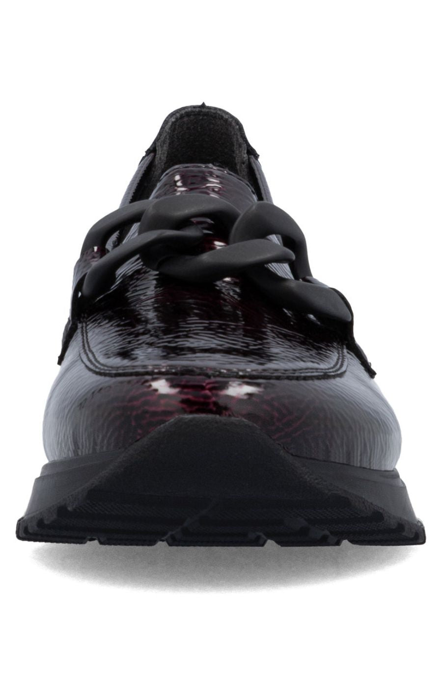 Rieker Leather Loafer in Deep Wine 