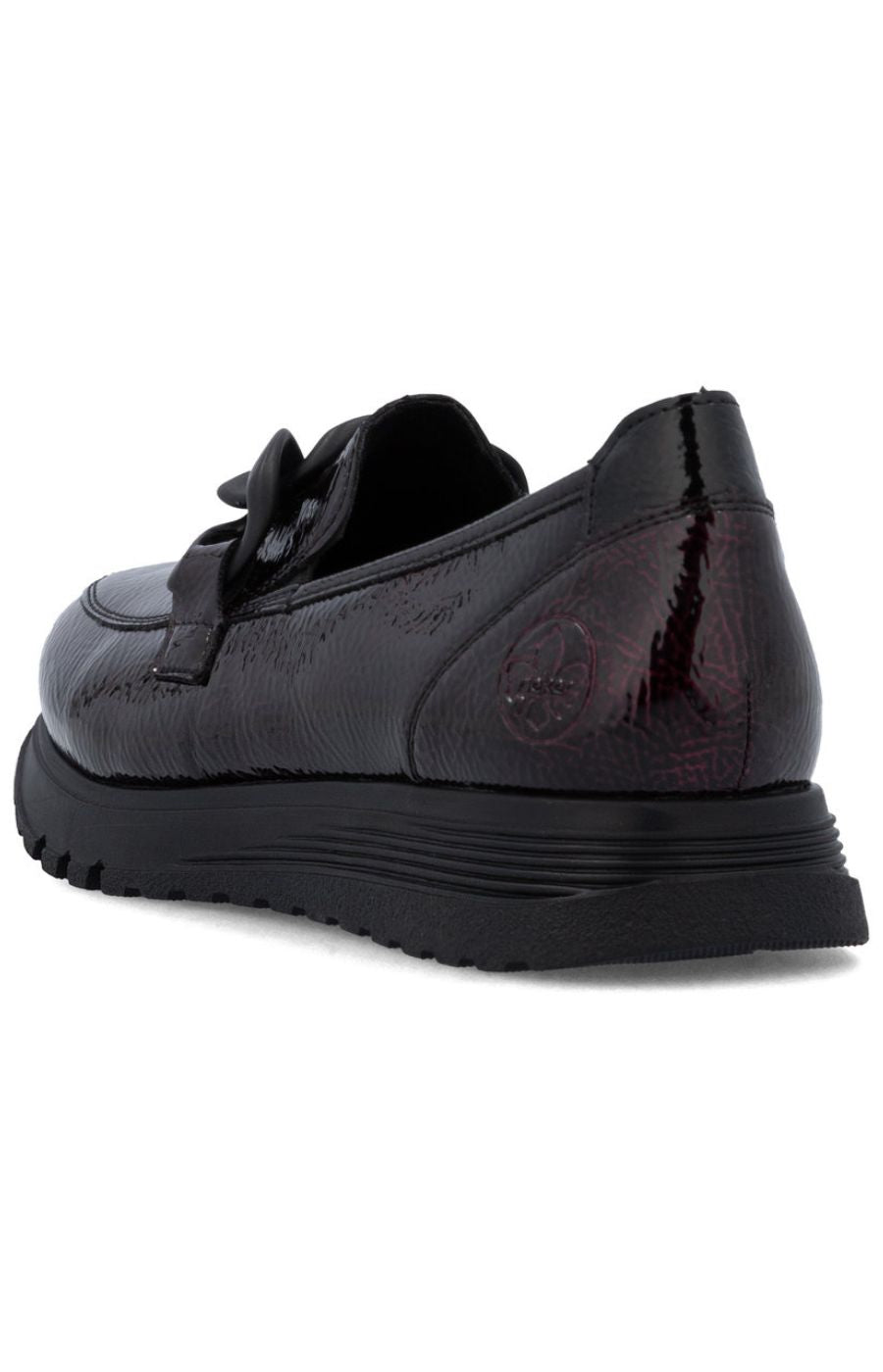 Rieker Leather Loafer in Deep Wine 