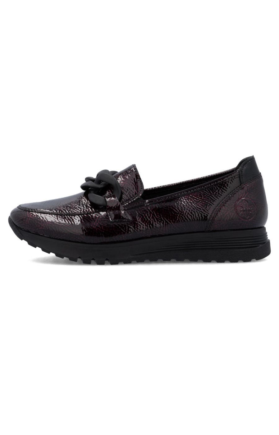 Rieker Leather Loafer in Deep Wine 