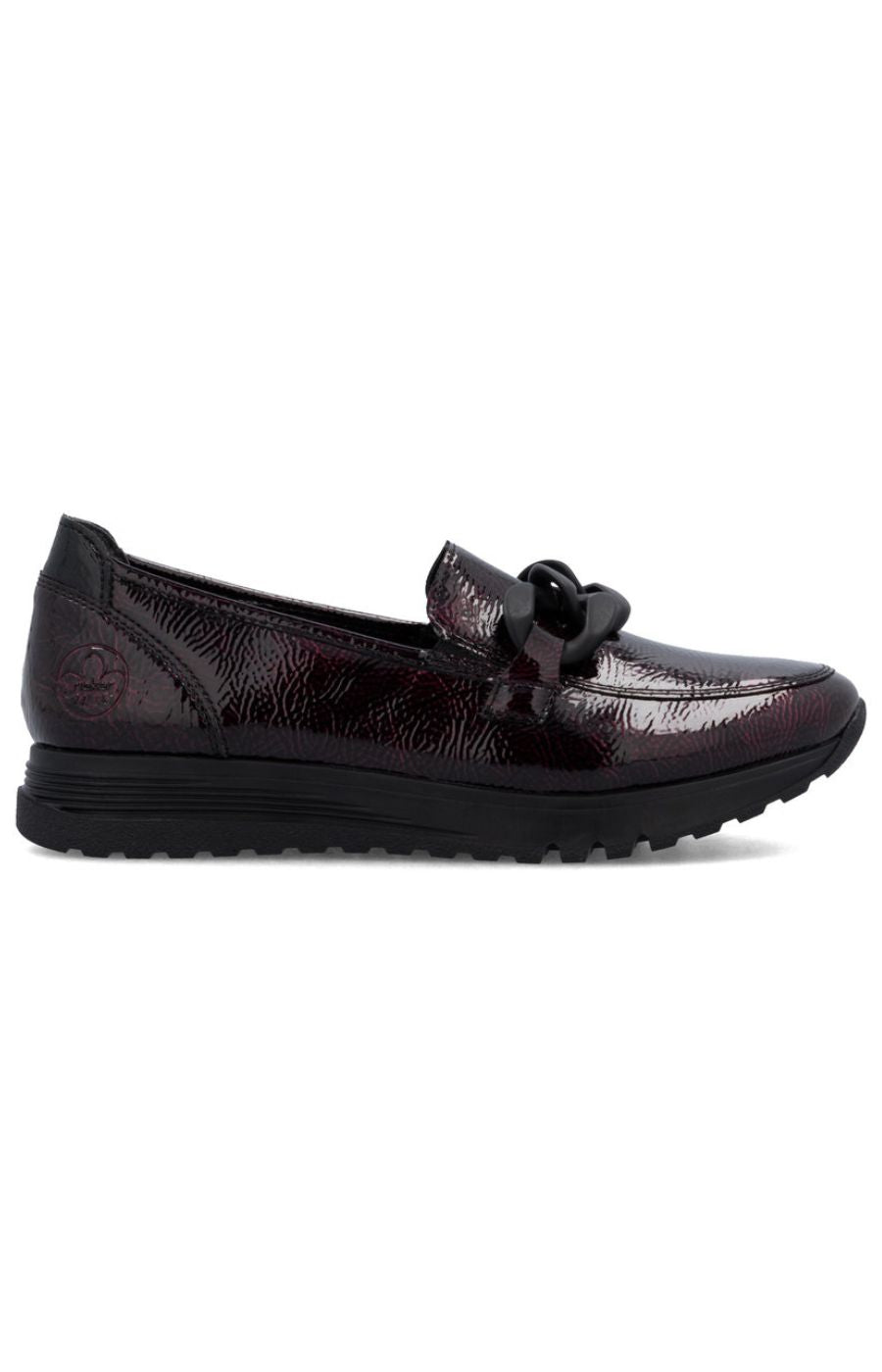 Rieker Leather Loafer in Deep Wine 