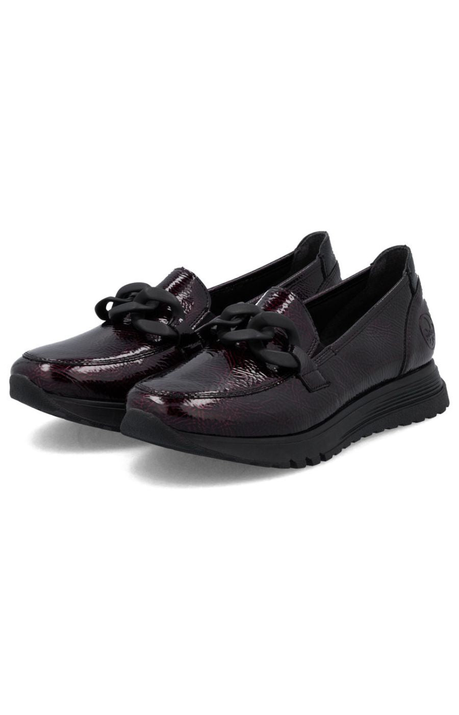 Rieker Leather Loafer in Deep Wine 