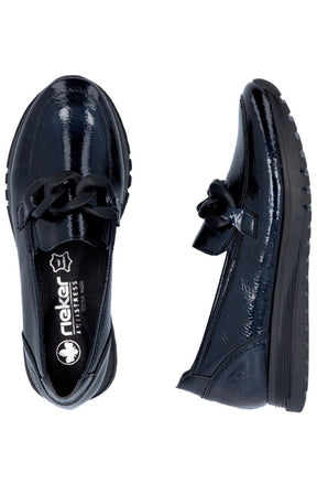 Rieker Leather Loafer in Navy 