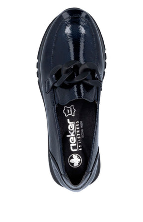 Rieker Leather Loafer in Navy 