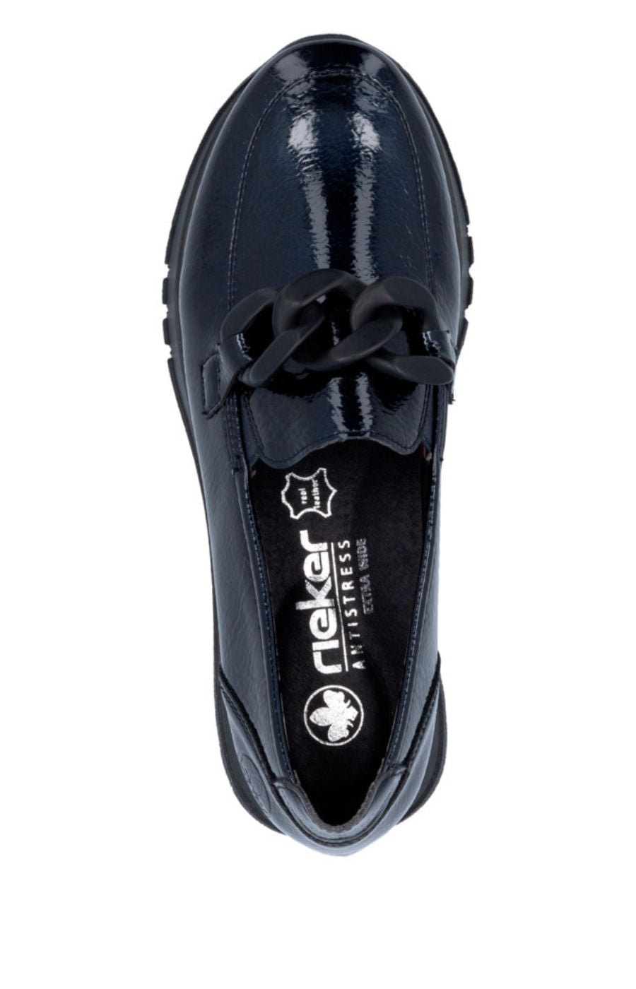 Rieker Leather Loafer in Navy 