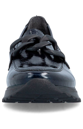 Rieker Leather Loafer in Navy 