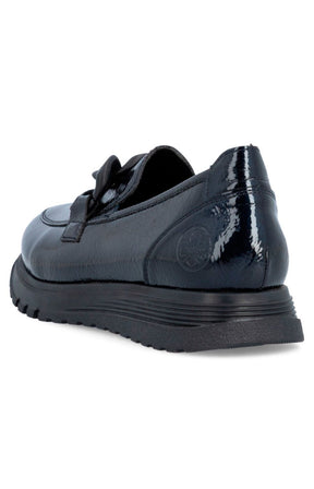 Rieker Leather Loafer in Navy 