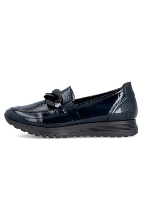 Rieker Leather Loafer in Navy 