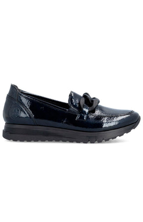 Rieker Leather Loafer in Navy 