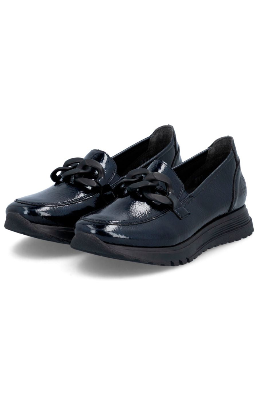 Rieker Leather Loafer in Navy 