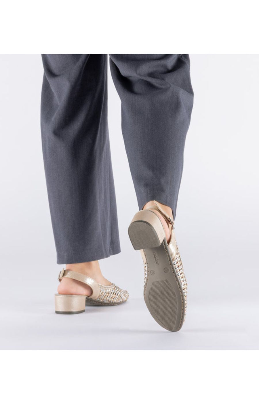 Rieker Metallic Sling Back Shoe 