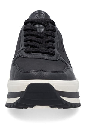 Rieker Platform Lace Up Trainer in Black