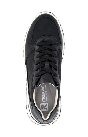 Rieker Platform Lace Up Trainer in Black