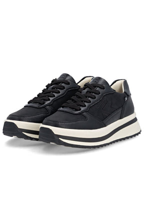 Rieker Platform Lace Up Trainer in Black