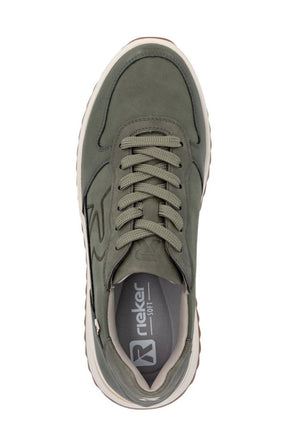Rieker Platform Lace Up Trainer in Green
