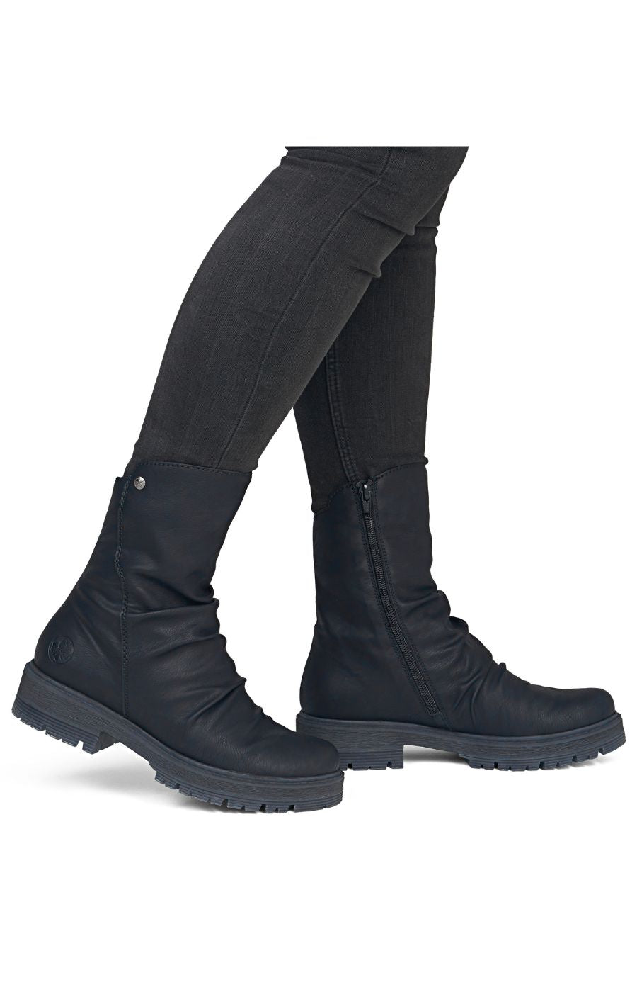 Rieker Ruched Boot in Black