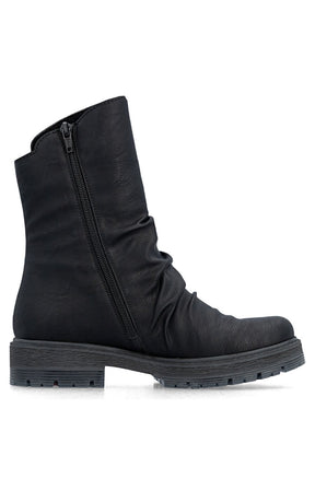 Rieker Ruched Boot in Black 