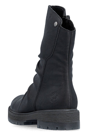 Rieker Ruched Boot in Black 