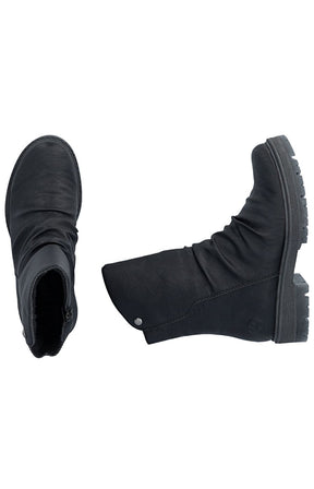 Rieker Ruched Boot in Black 
