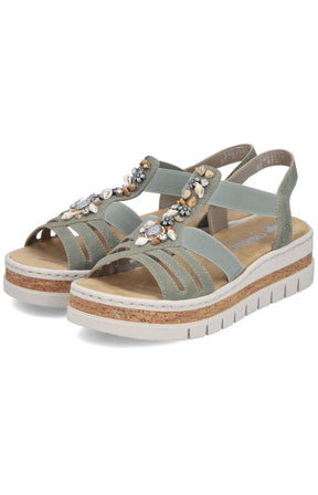 Rieker Seashell Sandal in Khaki