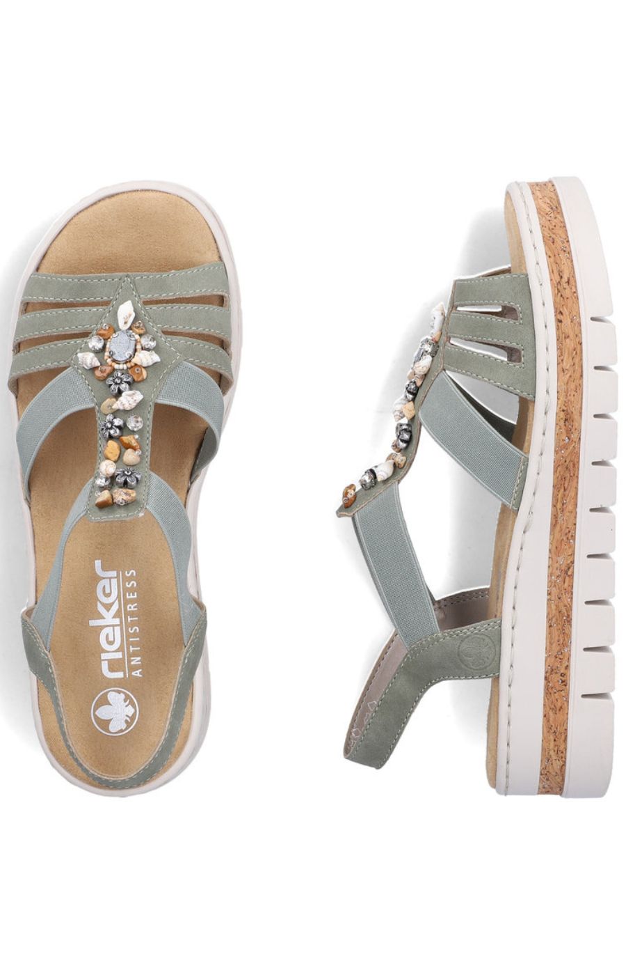 Rieker Seashell Sandal in Khaki