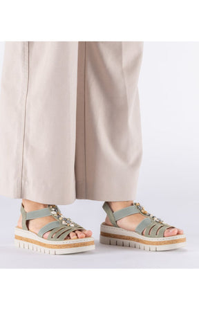 Rieker Seashell Sandal in Khaki 