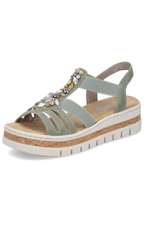 Rieker Seashell Sandal in Khaki 