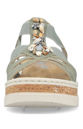 Rieker Seashell Sandal in Khaki 