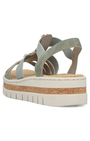 Rieker Seashell Sandal in Khaki 
