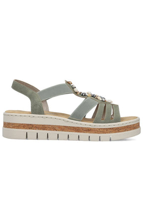 Rieker Seashell Sandal in Khaki 