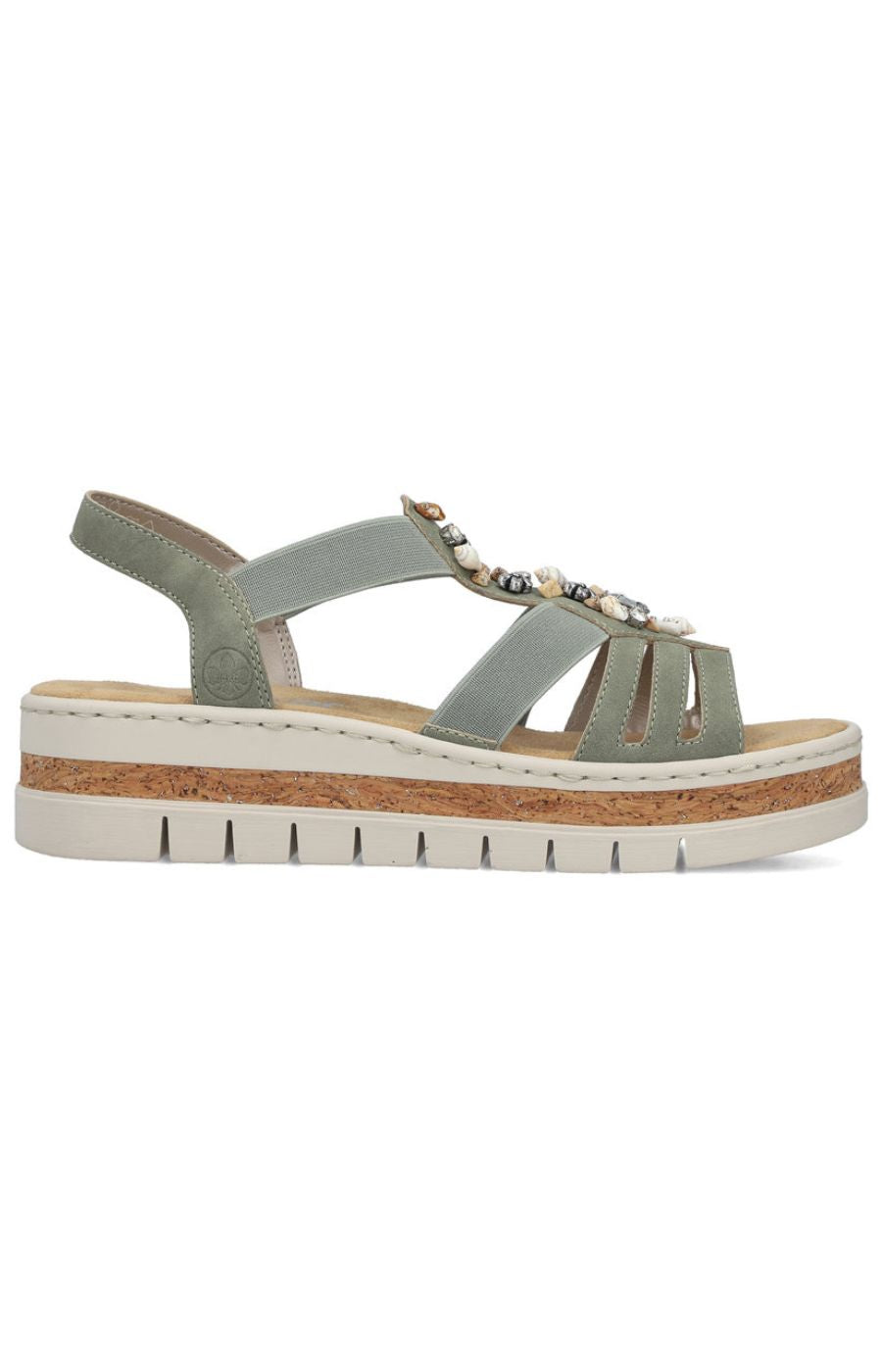 Rieker Seashell Sandal in Khaki 