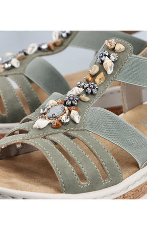 Rieker Seashell Sandal in Khaki 