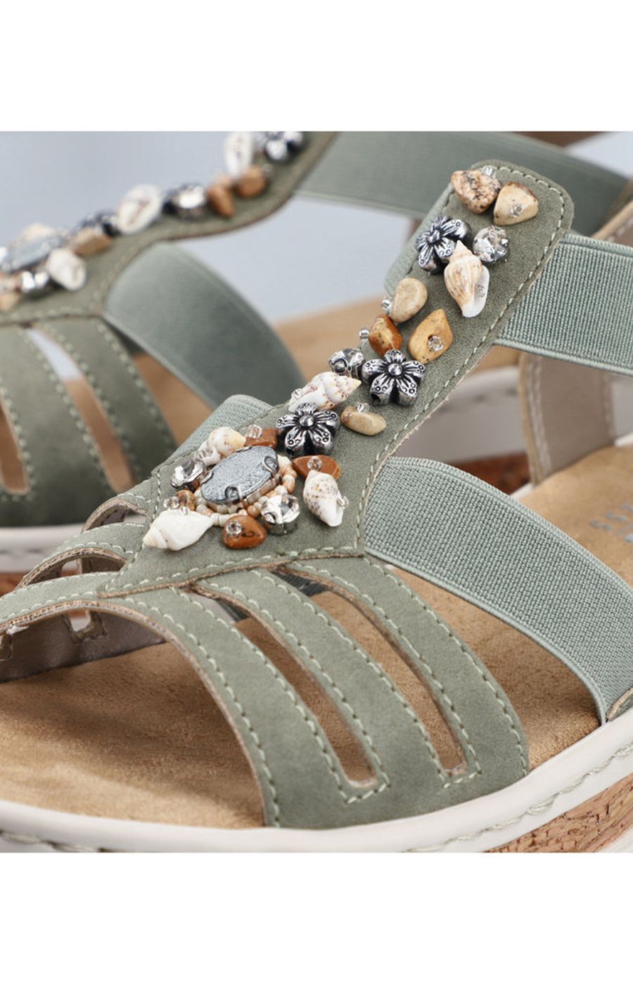 Rieker Seashell Sandal in Khaki 