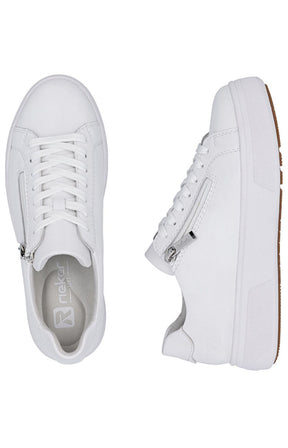 Rieker Side Zip Trainer in White 