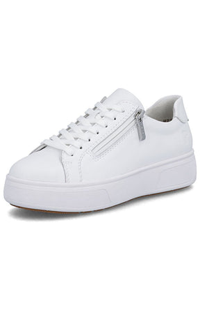 Rieker Side Zip Trainer in White 