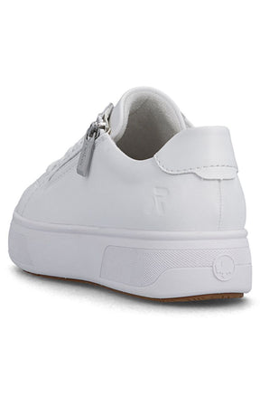 Rieker Side Zip Trainer in White 
