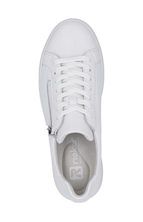 Rieker Side Zip Trainer in White 