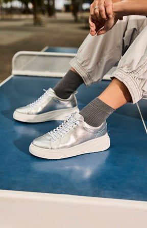 Rieker Silver Trainer with Platform Sole
