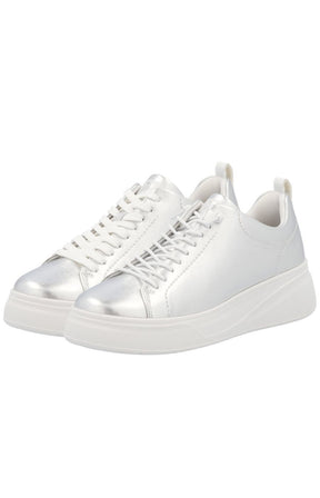 Rieker Silver Trainer with Platform Sole