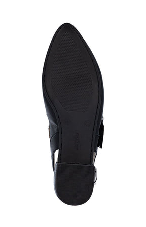Rieker Slingback Buckle Shoe in Black 