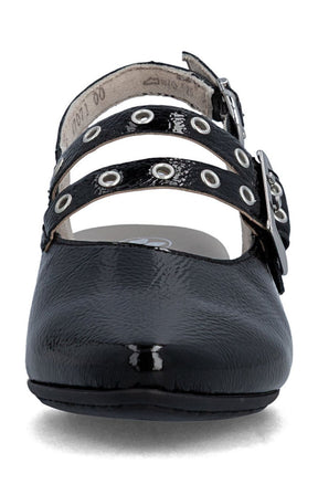 Rieker Slingback Buckle Shoe in Black 