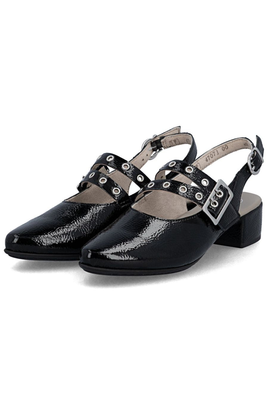 Rieker Slingback Buckle Shoe in Black