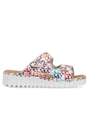 Rieker Slip On Sandal in Multicolour