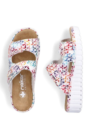 Rieker Slip On Sandal in Multicolour