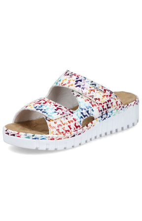 Rieker Slip On Sandal in Multicolour