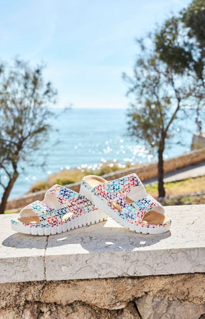 Rieker Slip On Sandal in Multicolour
