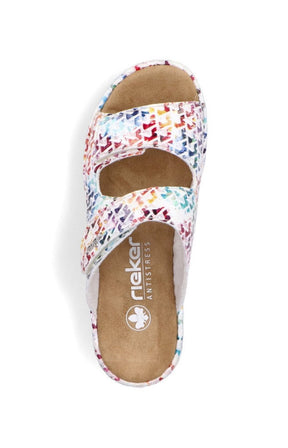 Rieker Slip On Sandal in Multicolour