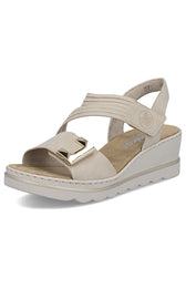Rieker Split Strap Sandal in Beige 