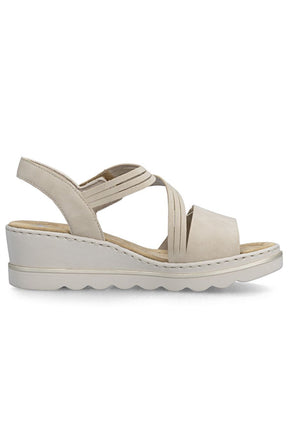 Rieker Split Strap Sandal in Beige 