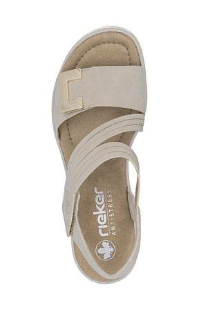 Rieker Split Strap Sandal in Beige
